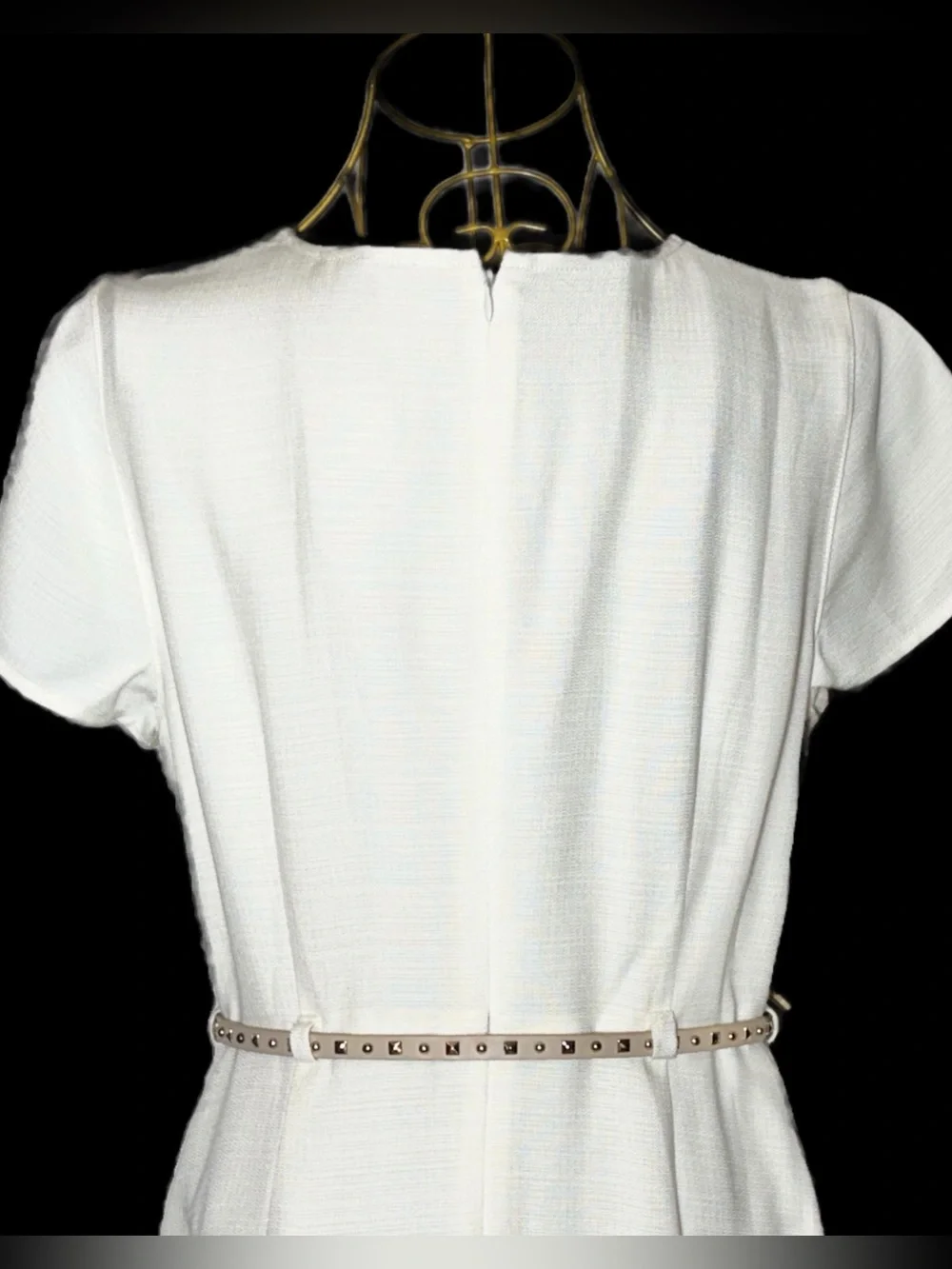 NWT J. Crew Ivory Viscose Short Sleeve Maxi Dress w/ Preowned J. Crew Belt M (8)